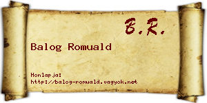 Balog Romuald névjegykártya