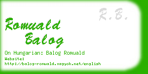 romuald balog business card